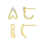 Load image into Gallery viewer, Dainty Earrings with CZ set