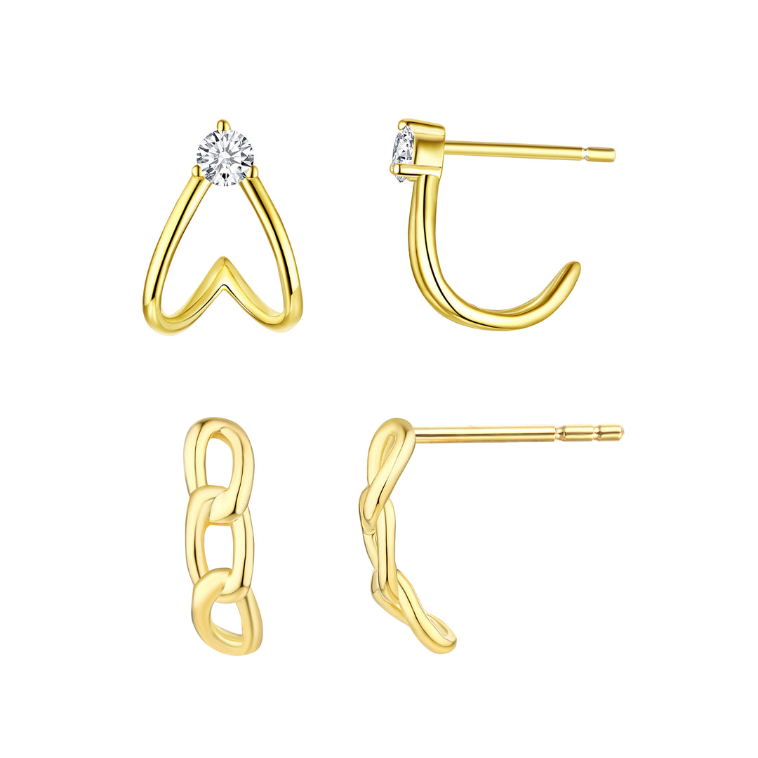Dainty Earrings with CZ set