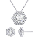 Load image into Gallery viewer, Modern Solitaire Pendant and Earring Set