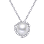 Load image into Gallery viewer, Sterling Silver Fancy Pearl Pendant Necklace