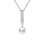 Load image into Gallery viewer, Sterling Silver Pearl Stick Pendant Necklace