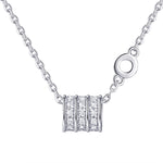 Load image into Gallery viewer, Sterling Silver Pave Square Pendant Necklace