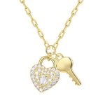 Load image into Gallery viewer, Heart of Gold and Lock Pendant