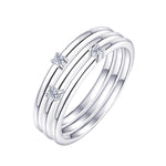 Load image into Gallery viewer, Sterling Silver Multi Layer Sparkle CZ Ring