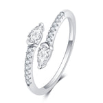 Load image into Gallery viewer, Sterling Silver Bypass Marquise CZ Ring