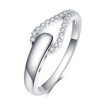 Load image into Gallery viewer, Sterling Silver Interlock CZ ring