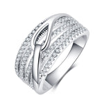 Load image into Gallery viewer, Sterling Silver Wide Band CZ Ring