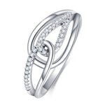 Load image into Gallery viewer, Sterling Silver Interwoven CZ Ring