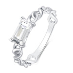 Load image into Gallery viewer, Sterling Silver Baguette CZ Chain Ring