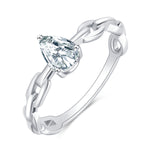 Load image into Gallery viewer, Sterling Silver Pear Shape CZ Chain Ring