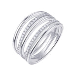 Load image into Gallery viewer, Sterling Silver Levels CZ Ring