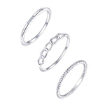 Load image into Gallery viewer, Sterling Silver Woven Link CZ Ring Set