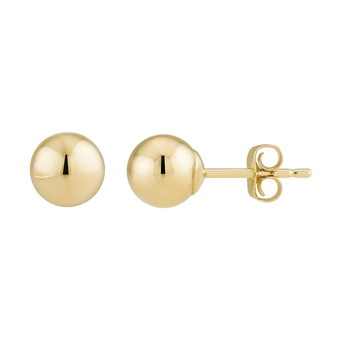 14K Yellow Gold 9mm Ball Stud Earrings