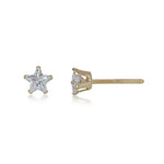 Load image into Gallery viewer, 10K Yellow Gold 4mm Star CZ Stud Earrings