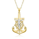Load image into Gallery viewer, 10K Yellow Gold Anchor Pendant