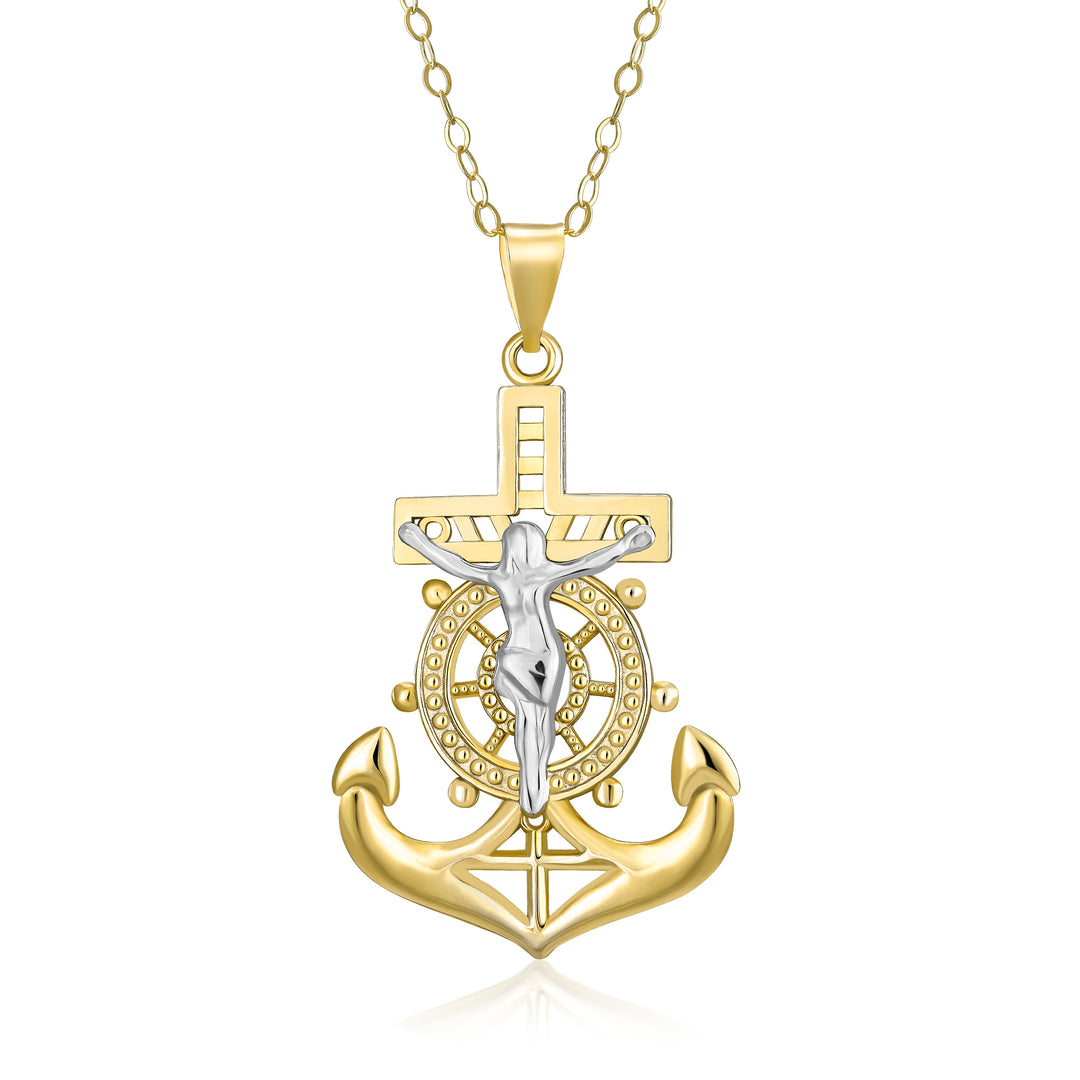 10K Yellow Gold Anchor Pendant