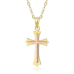 Load image into Gallery viewer, 10K Two Tone Gold Cross Chain Pendant