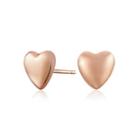 Load image into Gallery viewer, 10K Rose Gold Pink Heart Button Earrings