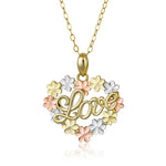 Load image into Gallery viewer, 10K Tri Color Gold All Love Flower Pendant