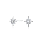 Load image into Gallery viewer, 10K White Gold North Star Stud Earrings