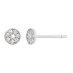 Load image into Gallery viewer, 10K White Gold Pave Stud Round CZ Earrings
