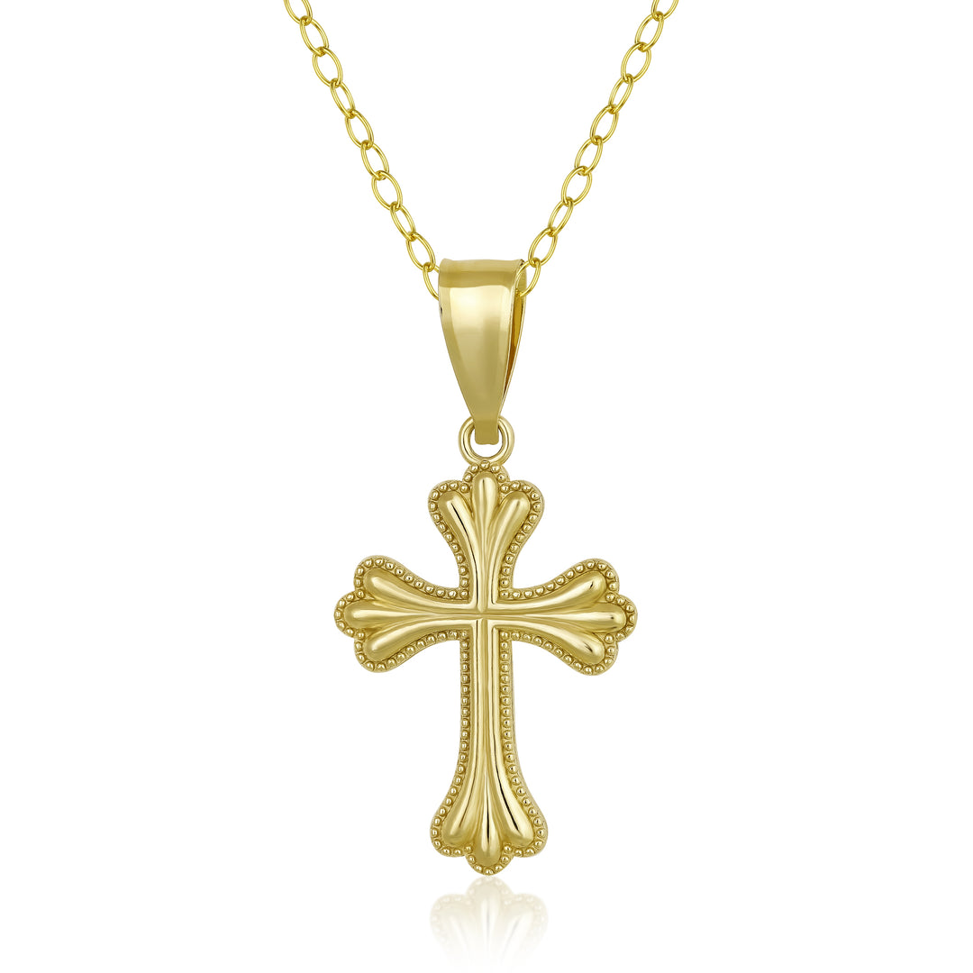 Gold Classic Cross Pendant Necklace