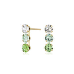 Load image into Gallery viewer, 10K Yellow Gold Multi Stone Forest Green CZ Multi Stud Earrings
