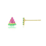 Load image into Gallery viewer, 10K Yellow Gold CZ Watermelon Stud Earrings