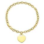 Load image into Gallery viewer, 10K Yellow Gold Heart Charm Bangle Bracelet