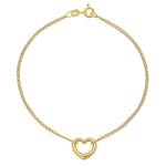 Load image into Gallery viewer, 10K Yellow Love Heart Charm Chain Bracelet