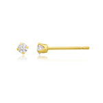 Load image into Gallery viewer, 10K Yellow Gold Round Mini Minies Stud CZ Earrings