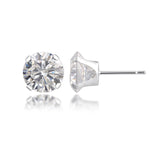 Load image into Gallery viewer, 10K White Gold 8mm Round CZ Stud Earrings
