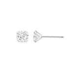 Load image into Gallery viewer, 10K White Gold Small Round 4mm Modern CZ Stud Earrings