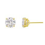 Load image into Gallery viewer, 10K Yellow Gold 7mm Round CZ Stud Earrings