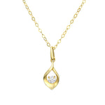 Load image into Gallery viewer, 10K Yellow Gold CZ Stone Teardrop Pendant Necklace