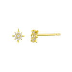 Load image into Gallery viewer, 10K Yellow Gold North Star Stud Earrings