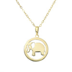 Load image into Gallery viewer, 14K Yellow Gold Elephant Disc Charm Pendant