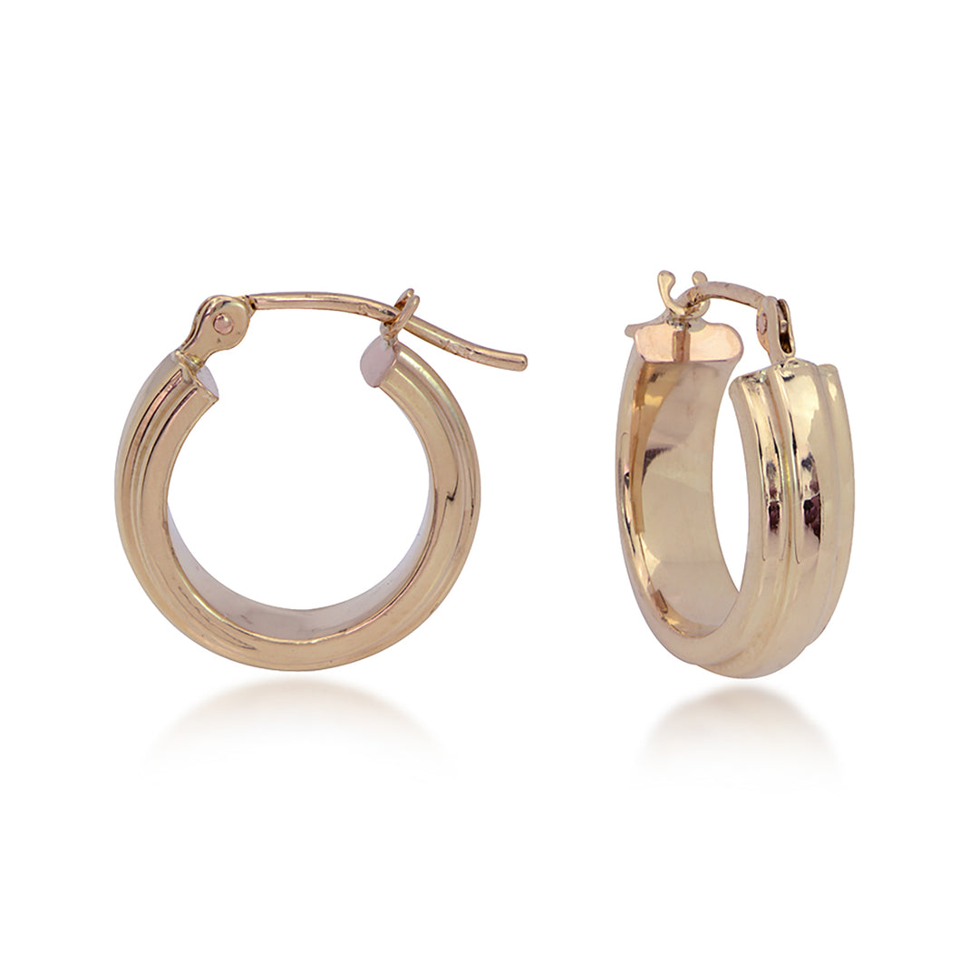 14K Yellow Gold Chunky Hoop Earrings