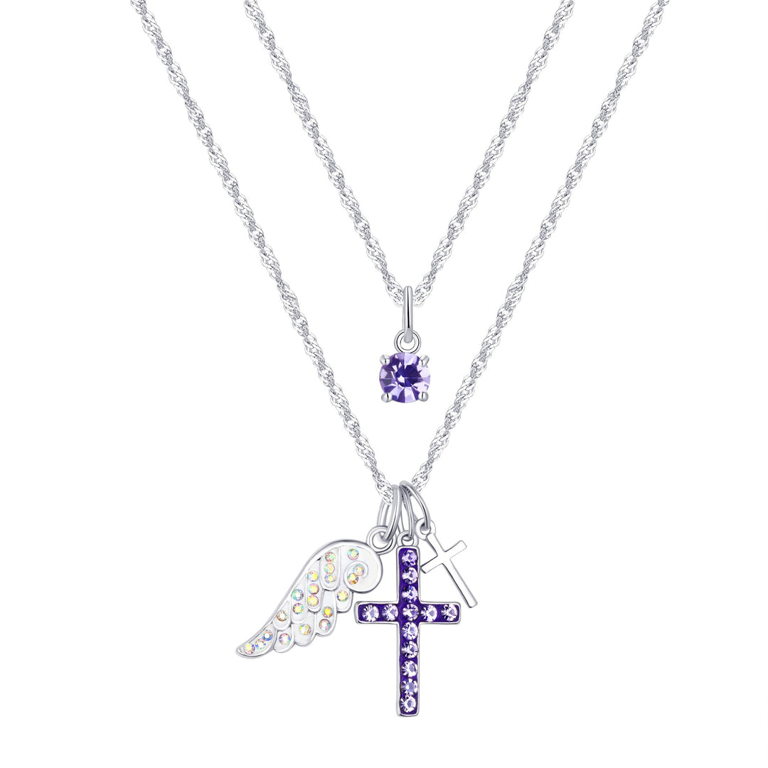 Sterling Silver Plated Brass Cross Faith Pendant Necklace