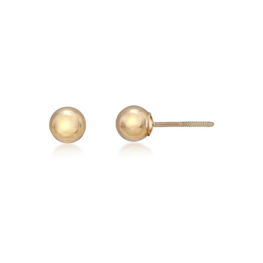 14K Yellow Gold 3mm Ball Stud Earrings