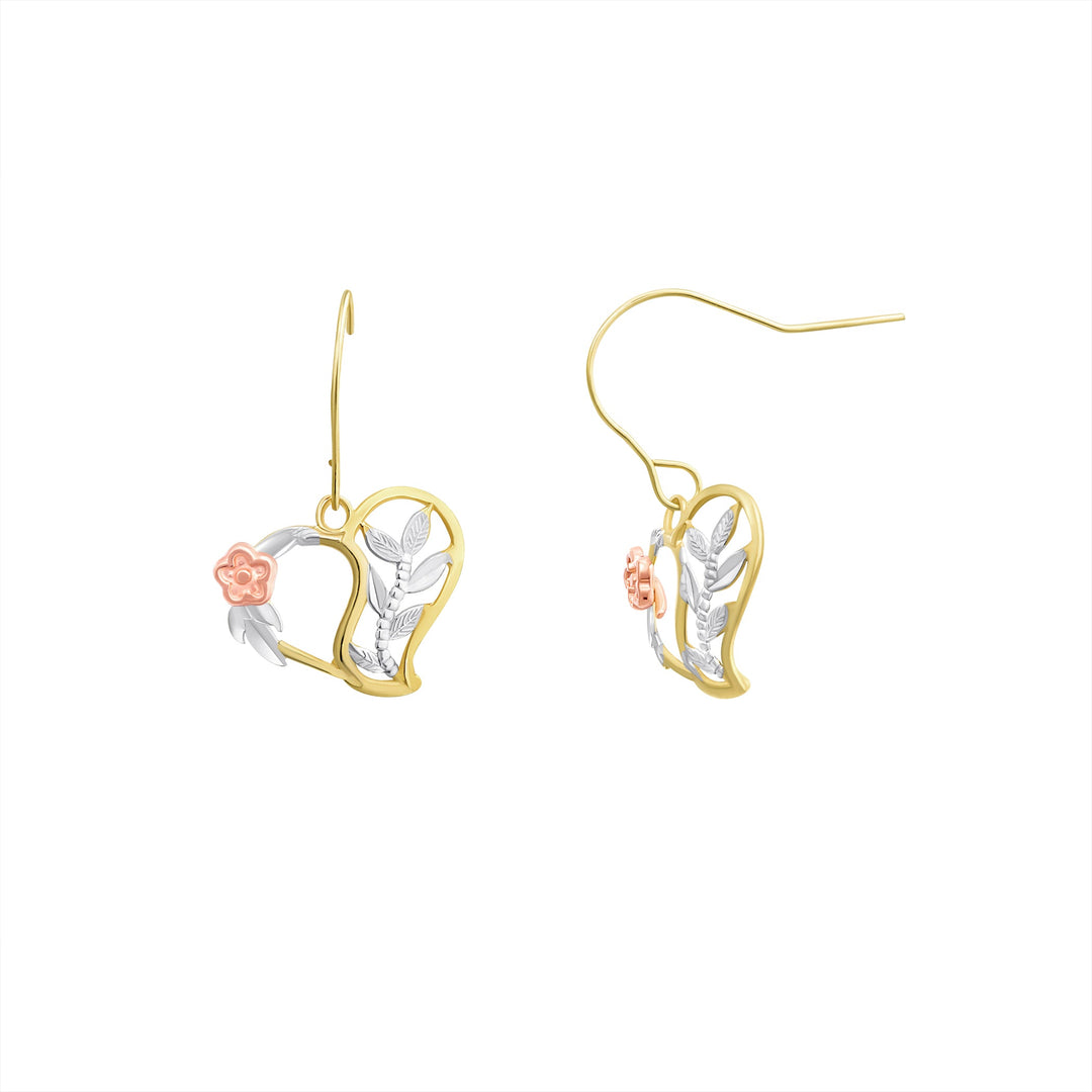 10K Yellow Gold Heart Of Gold Earrings