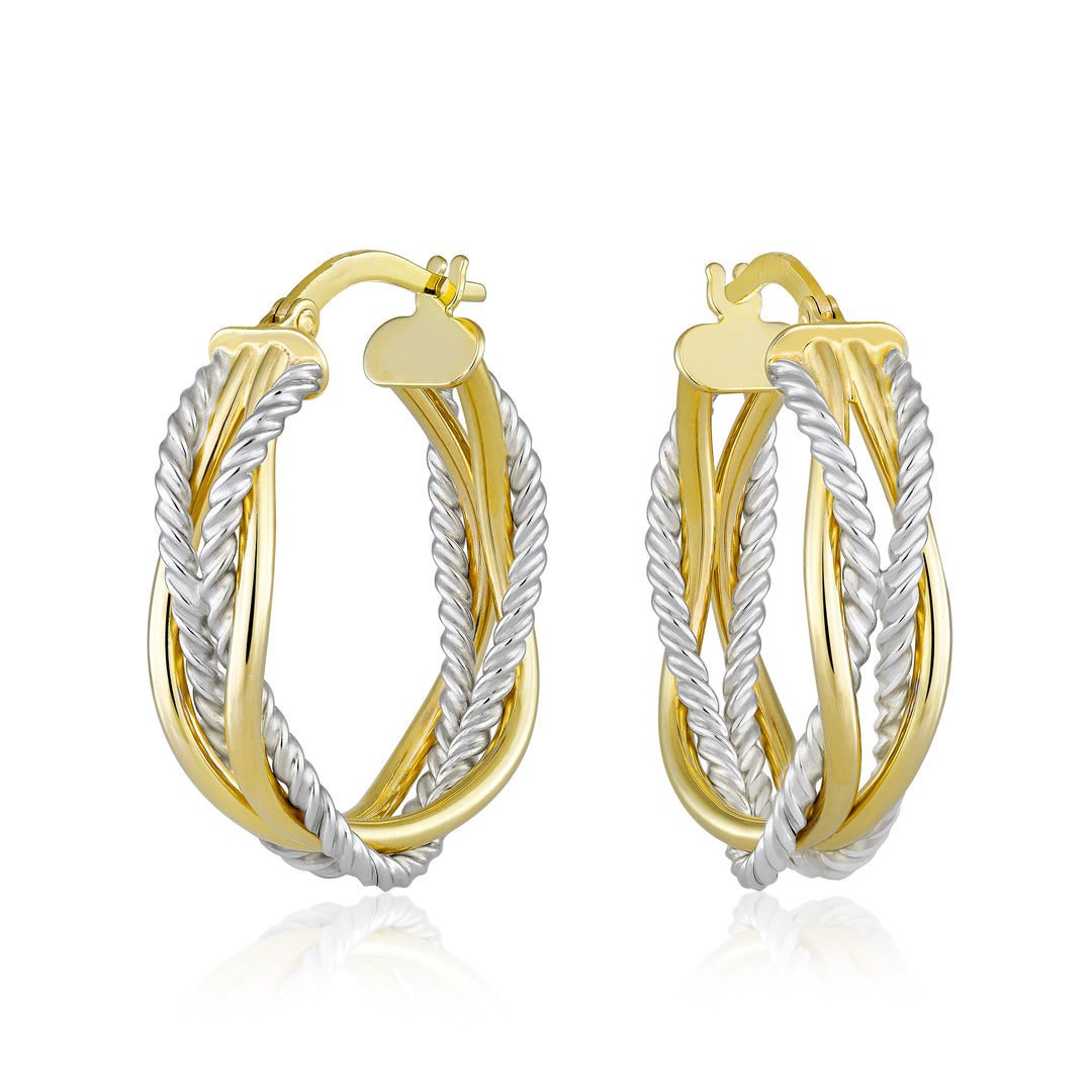 14K Yellow Gold Split Hoop Earrings