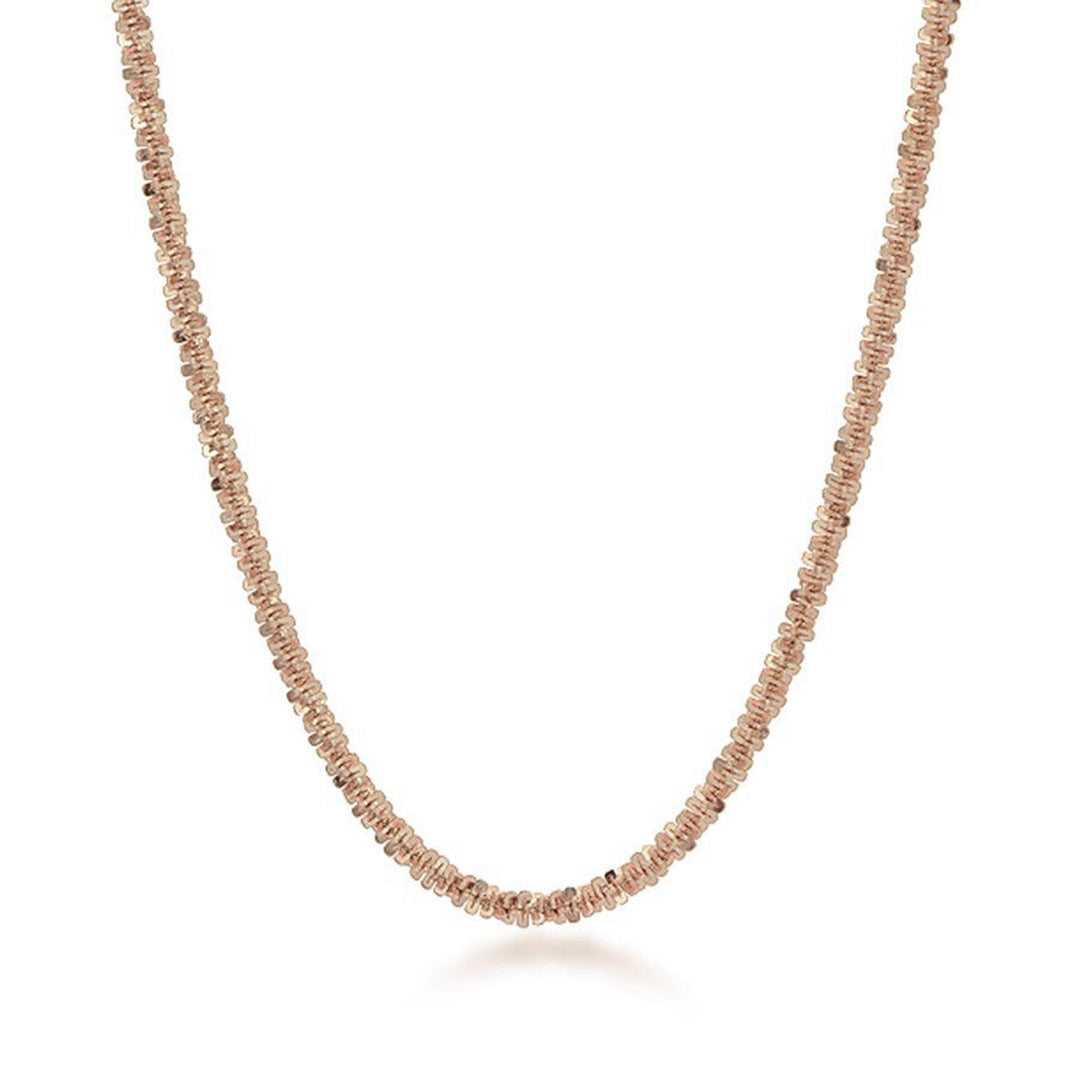 14K Rose Gold Sparkle Chain Necklace 18"