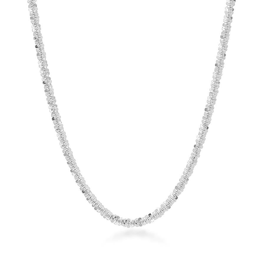 14K White Gold Sparkle Chain Necklace 18"