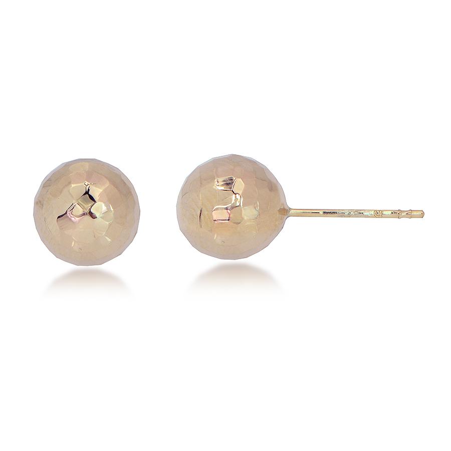 14K Yellow Gold 8mm Ball Stud Earrings