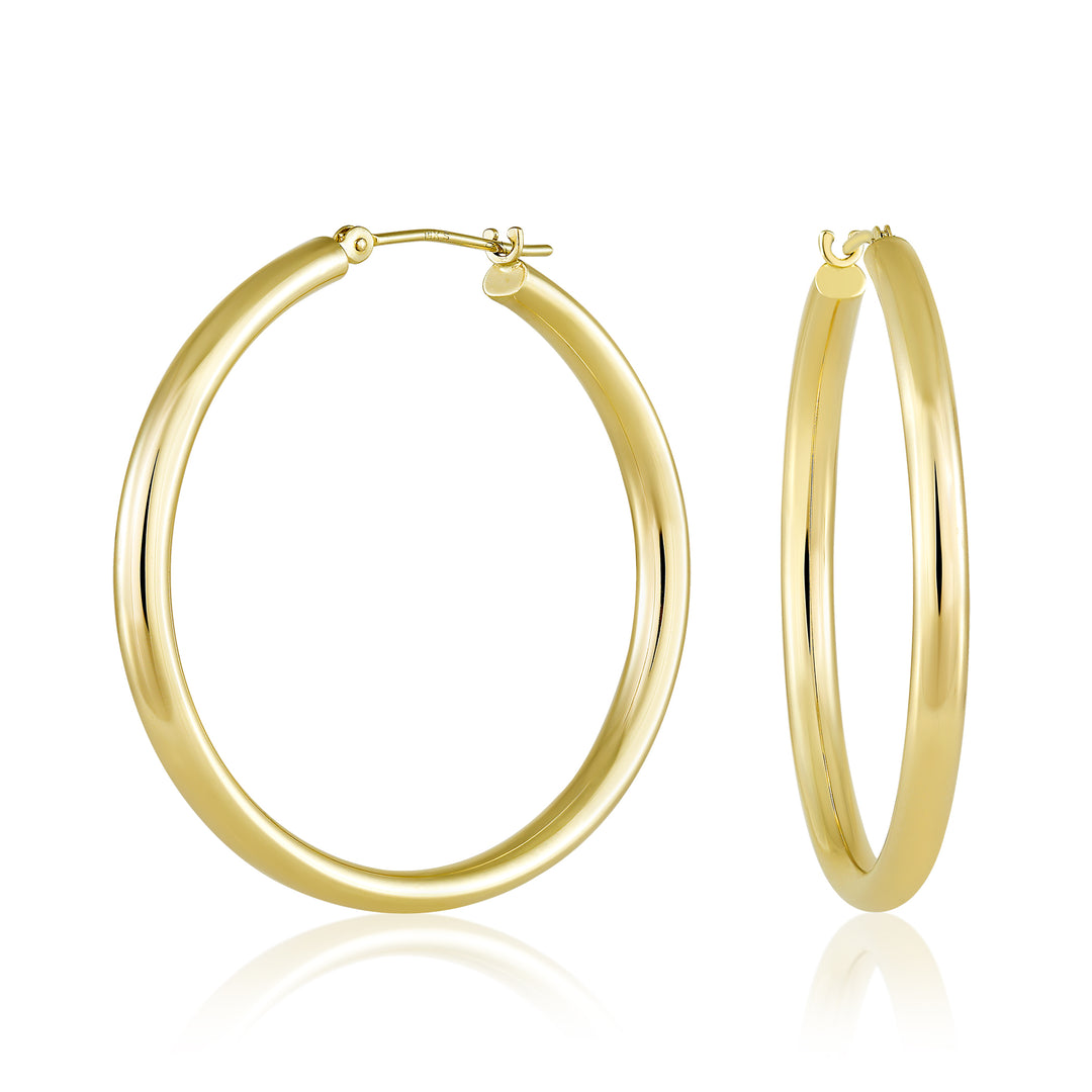 14K Yellow Gold Serenity Hoop Earrings