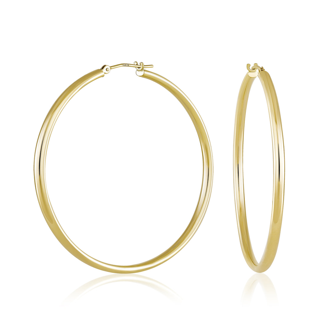 14K Yellow Gold Classic Hoop Earrings