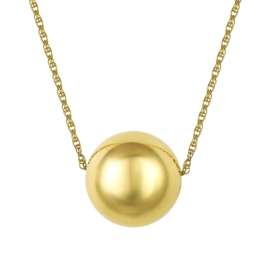 14K Gold Ball Necklace