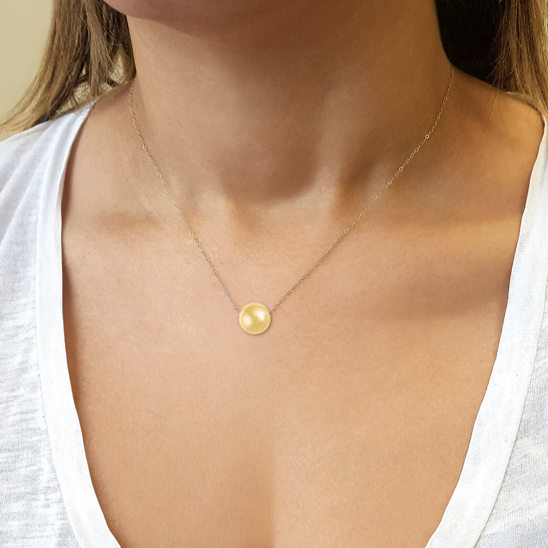 14K Gold Ball Necklace