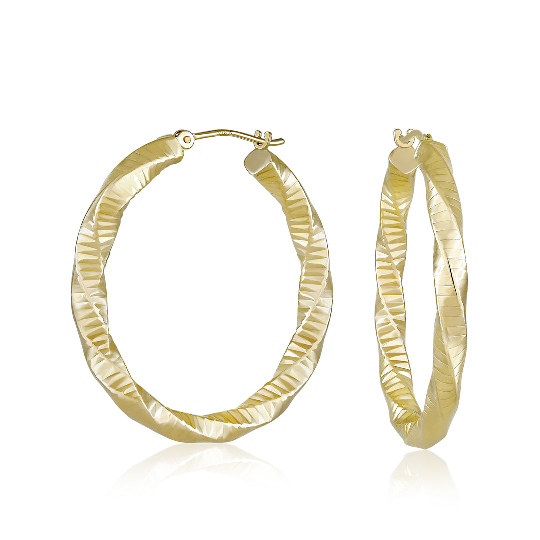 14K Yellow Gold Medium Hoop Earrings